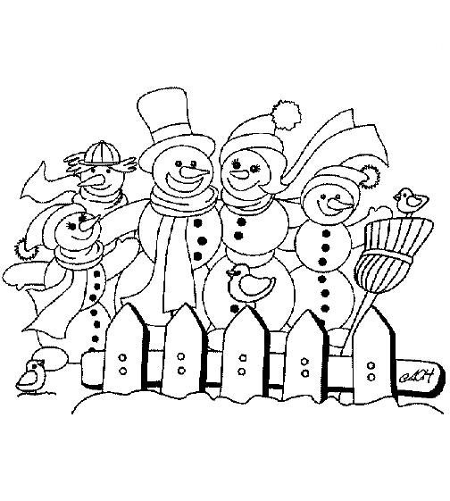 christmas cute winter coloring pages