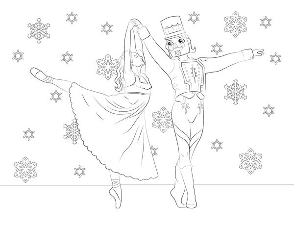 Christmas Dance Coloring Pages