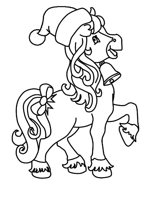 christmas horse coloring pages