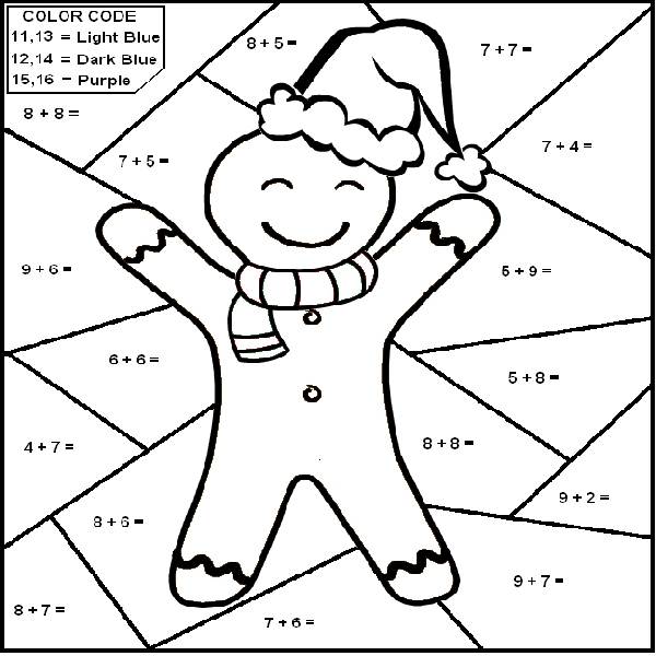 Christmas Math Coloring Pages