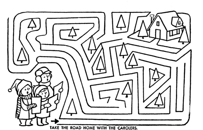 Christmas Maze Coloring Pages