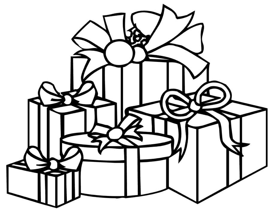 Christmas presents coloring page