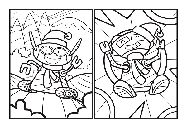 Christmas Robot Coloring Pages