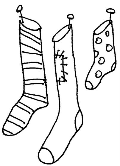 Christmas stockings coloring page