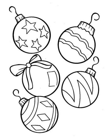 Christmas Tree Ornaments Coloring Page coloring page & book for kids.