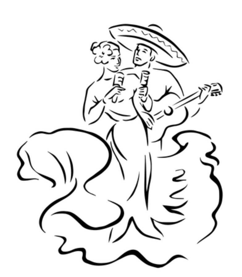 cinco de mayo dance coloring page