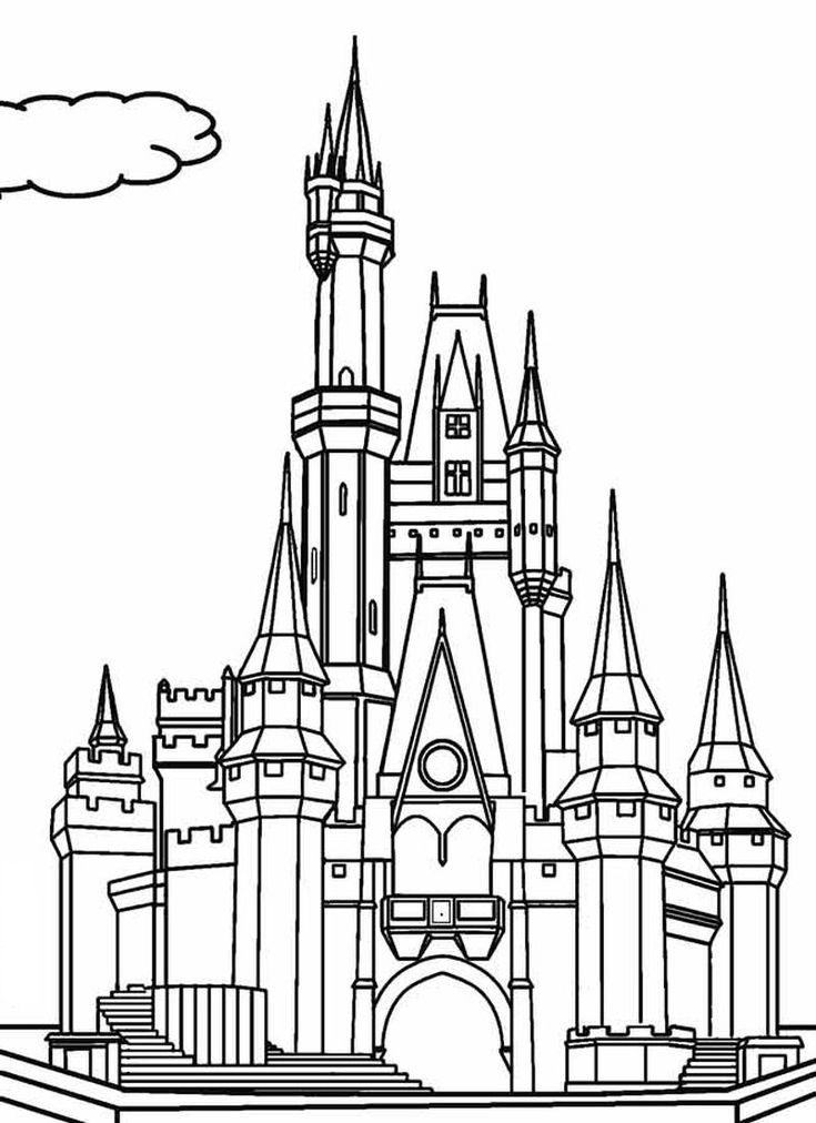 cinderella castle disney castle coloring pages