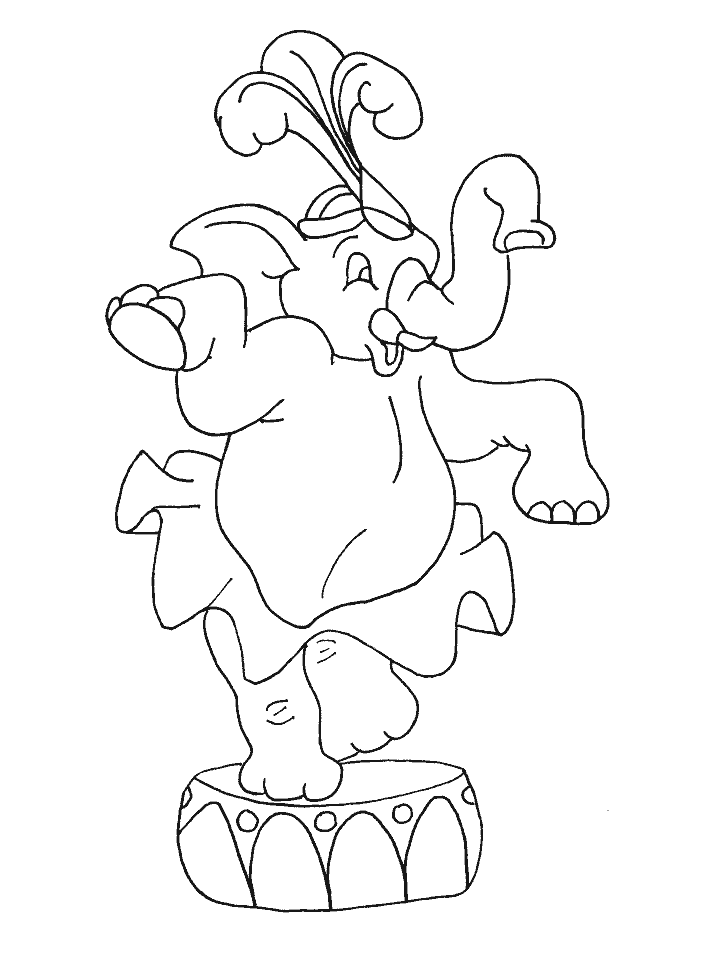 Circus Elephant Coloring Page