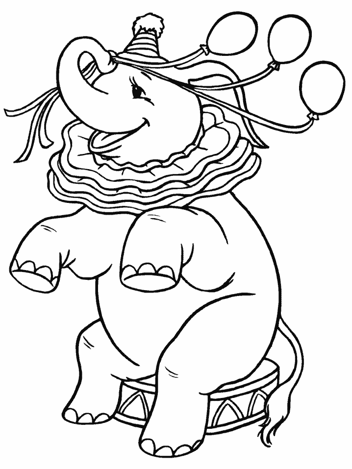 Circus Elephant Coloring Pages