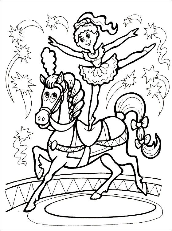 circus horse coloring pages