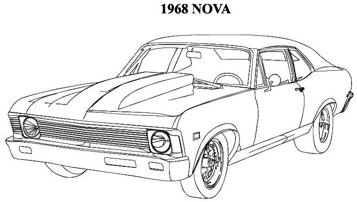 classic car muscle car coloring pages