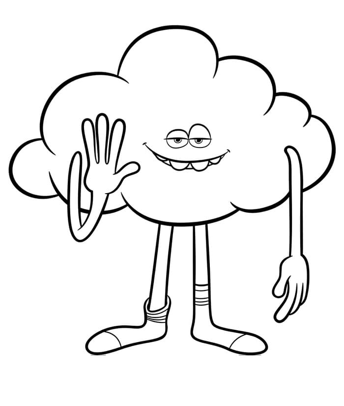 Cloud Guy Trolls Coloring Page