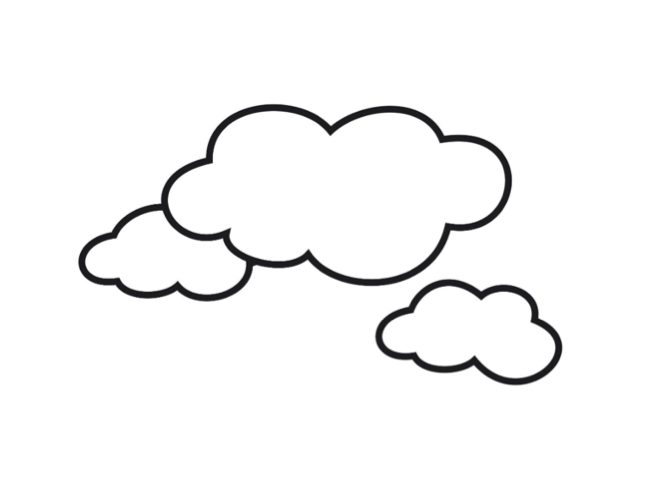 Clouds coloring page