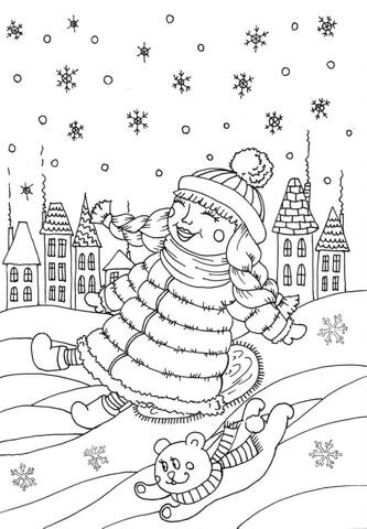 color online winter coloring pages