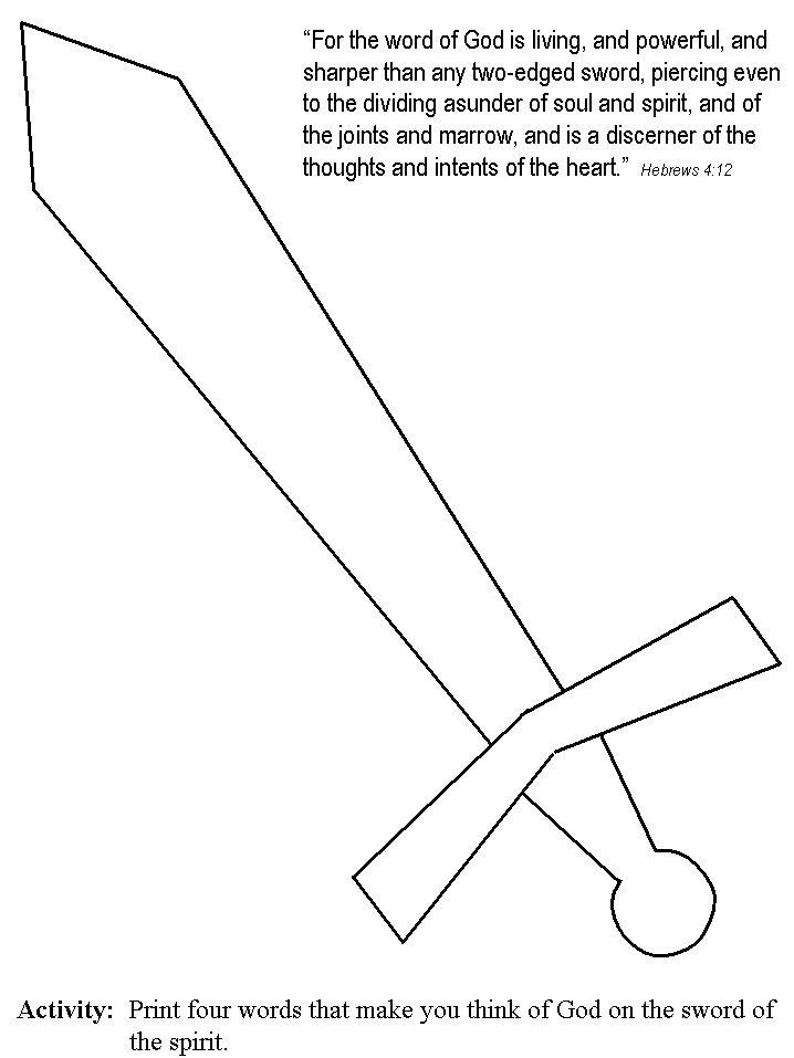 Color Armor Bible Sword Coloring Page