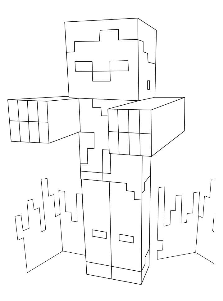 coloring book minecraft zombie coloring pages