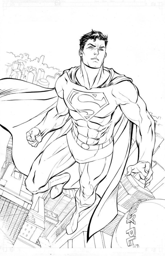 Coloring Book Pages Super Gero Complex Super Man