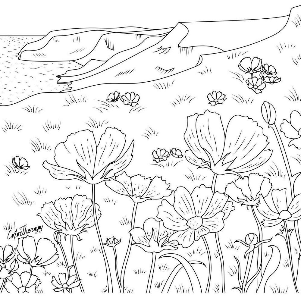 coloring flower pages