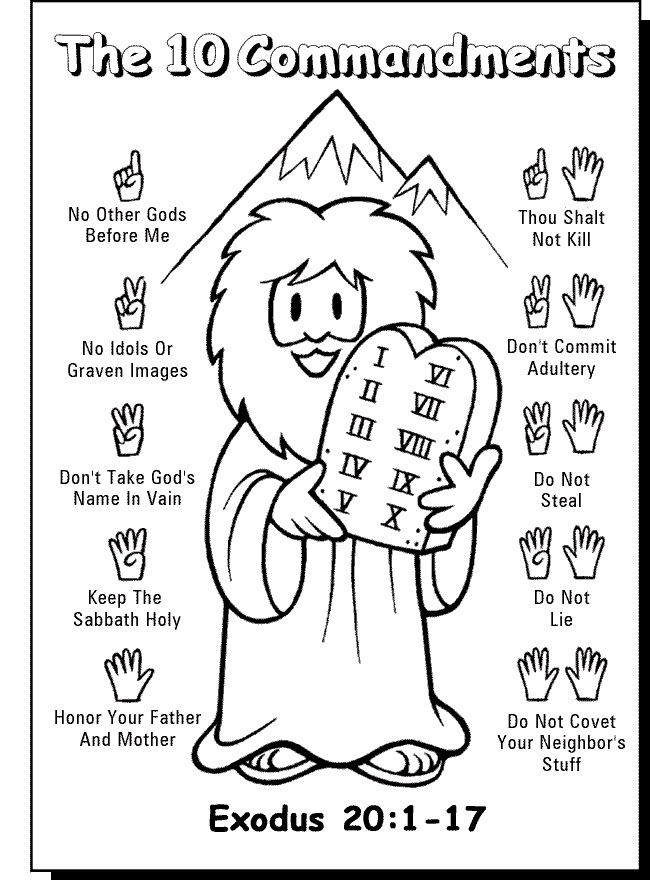Coloring Page 10 Commandments