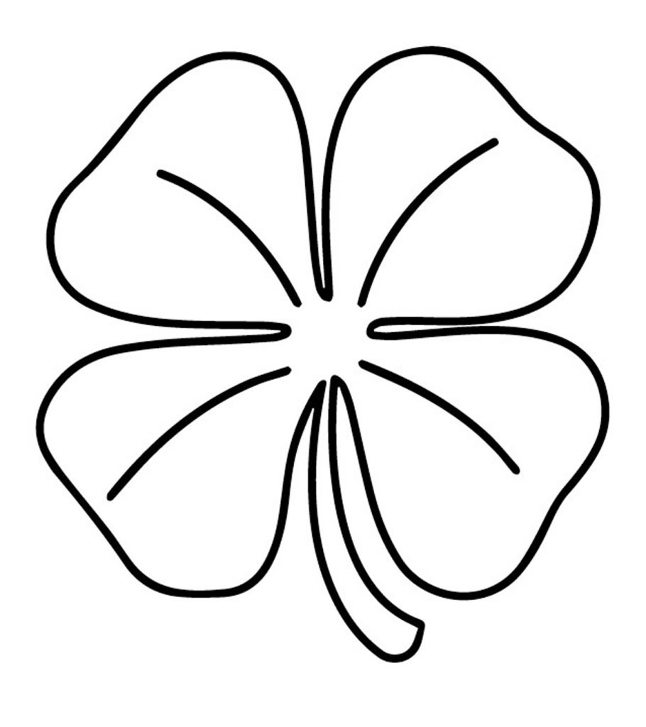 coloring page 4 leaf clover