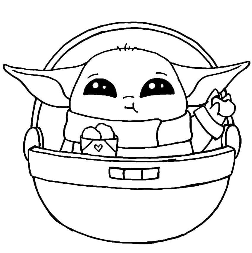 Coloring Page Baby Yoda