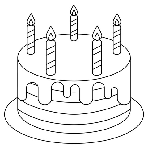 Coloring Page Cake