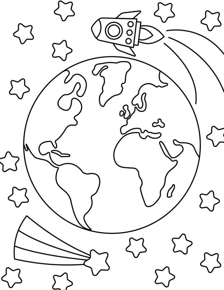 Coloring Page Earth