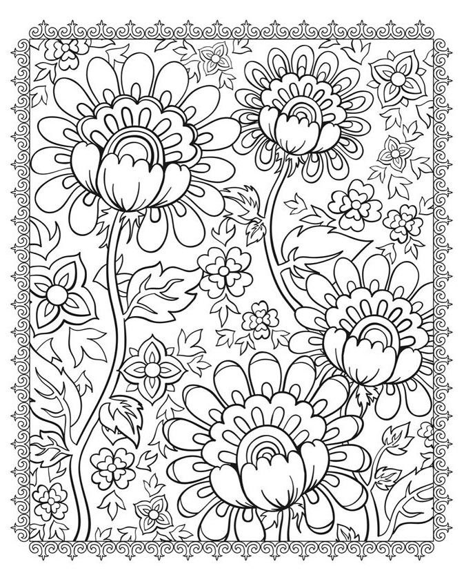 Coloring page flowers