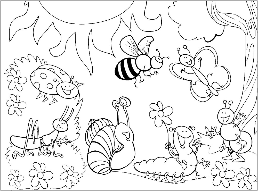 Coloring Page Insects