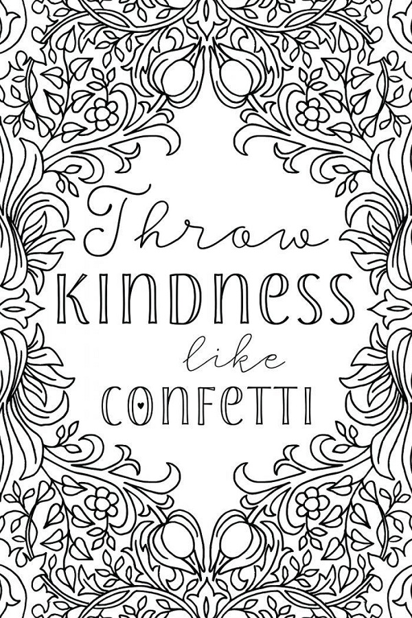 coloring page kindness