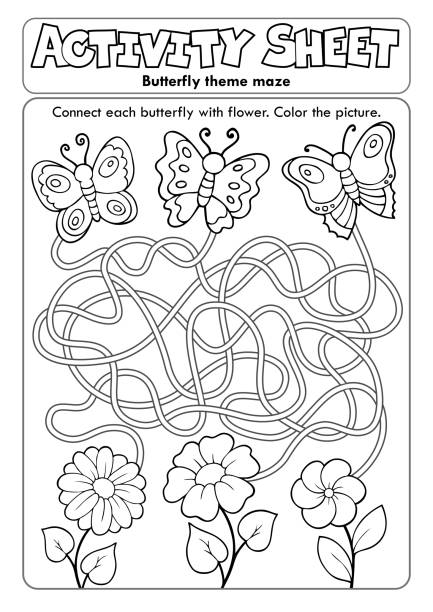 Coloring Page Maze Spring