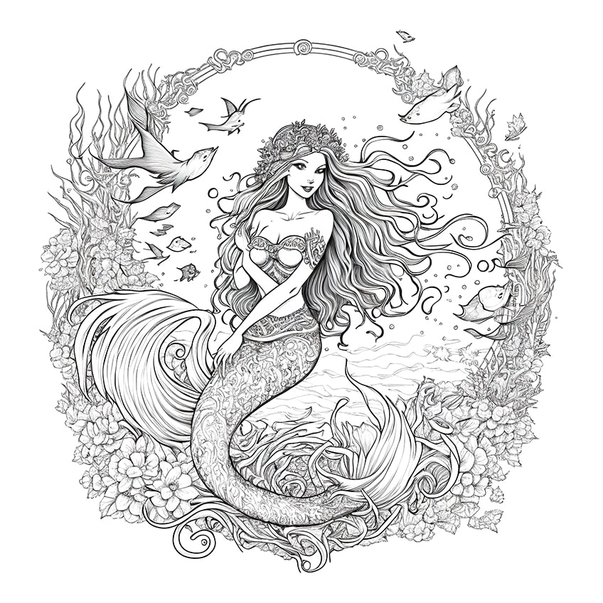 Coloring Page Mermaid