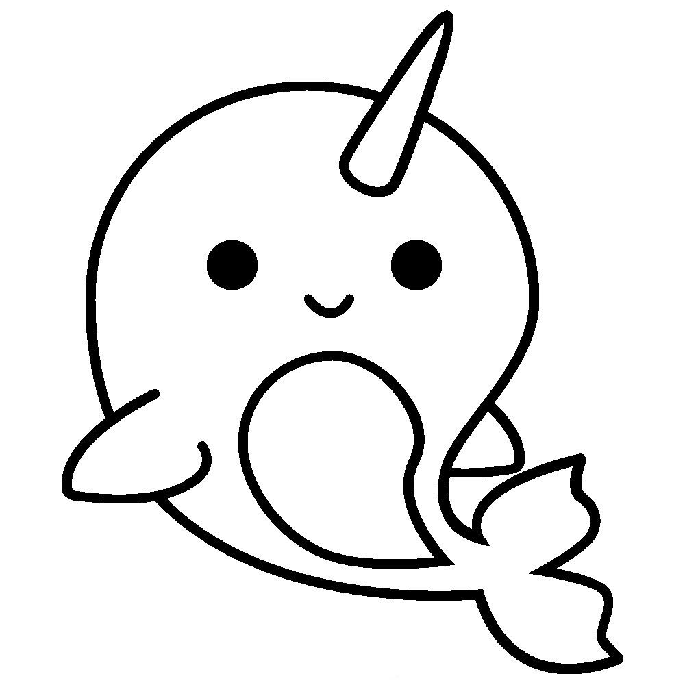 Coloring Page Narwhal