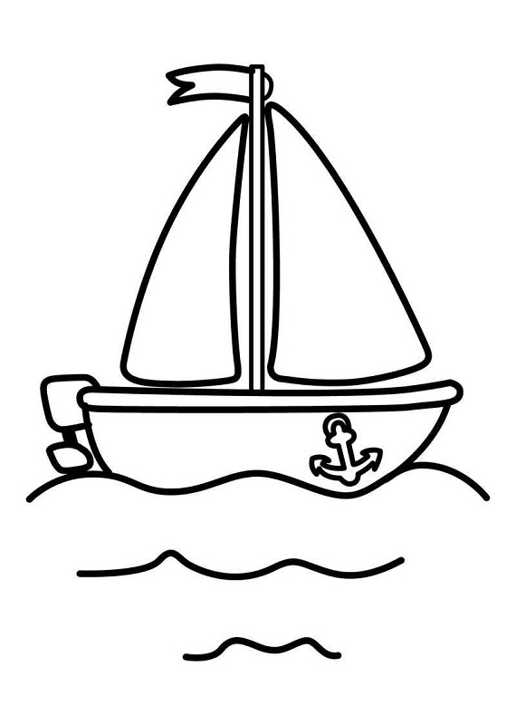 Coloring Page of a Boat
