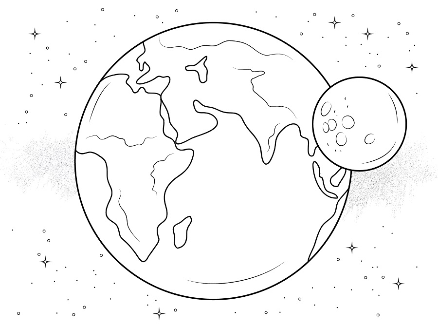 Coloring Page of Earth