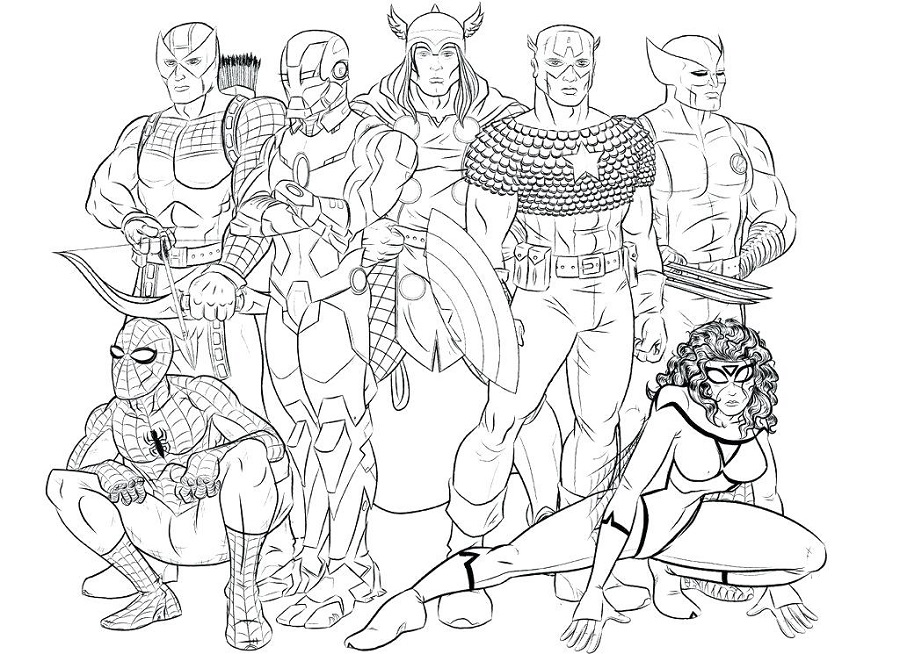 Coloring Page of Super Heros