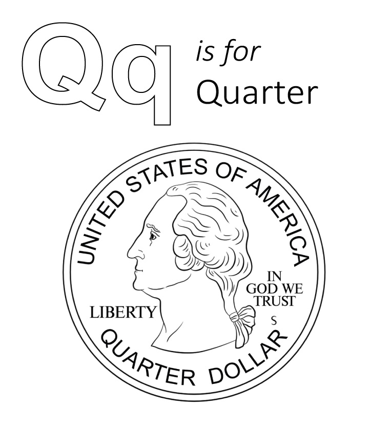 coloring page quarter