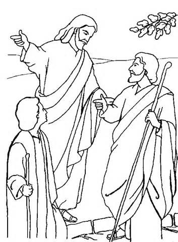 Coloring Page Road to Emmaus