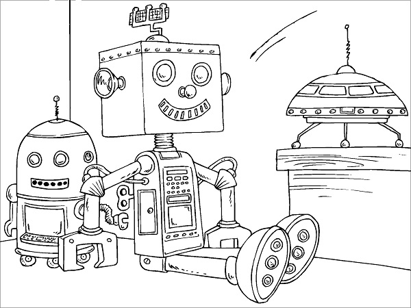 Coloring Page Robots