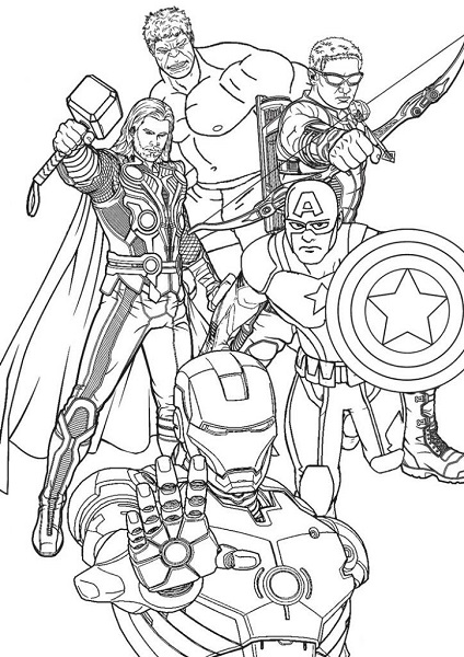 Coloring Page Super Heroes