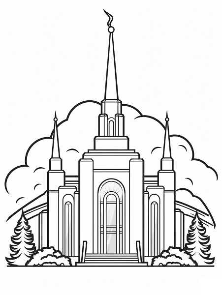 Coloring Page Temple