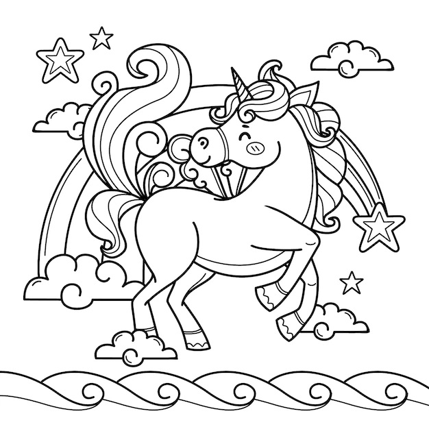 Coloring Page Unicorn Free