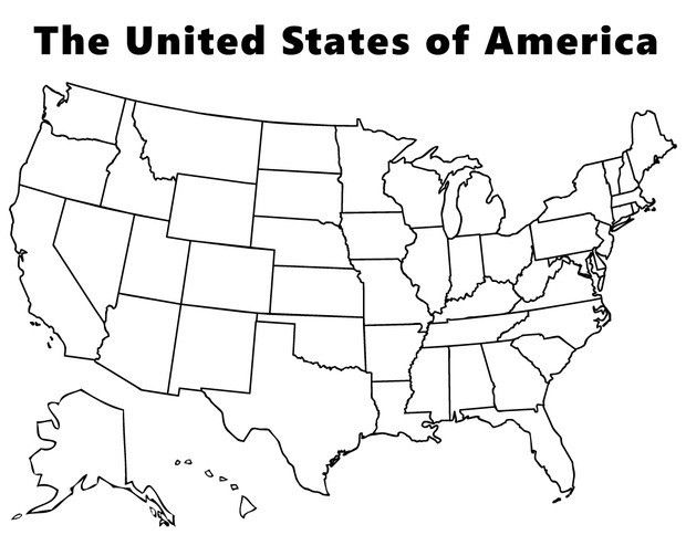 Coloring Page United States Map