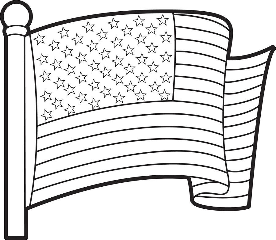 Coloring Page US Flag