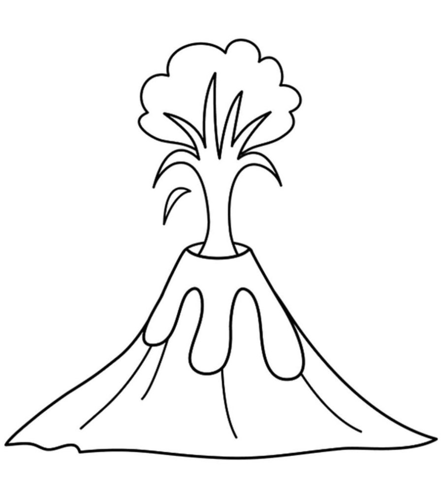 Coloring Page Volcano