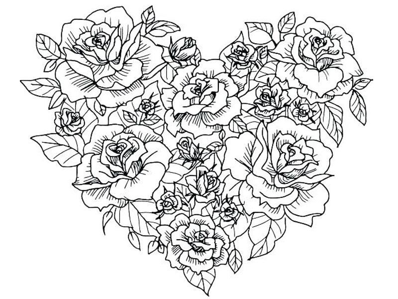 Coloring Page with Flowers