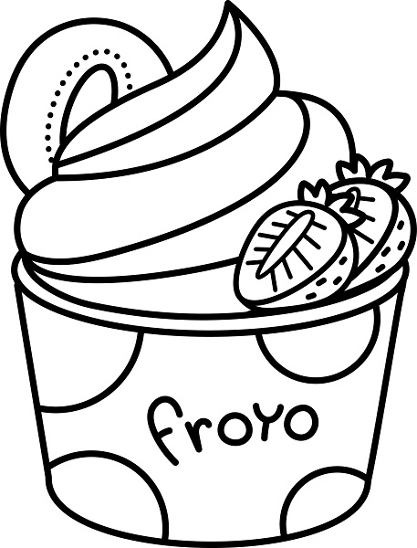 coloring page yogurt