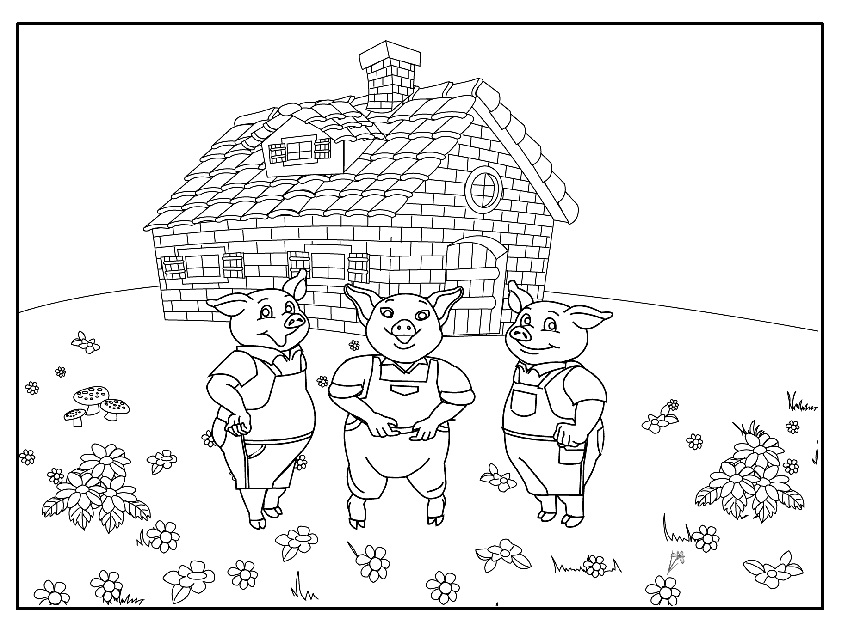 Coloring Pages 3 Little Pigs