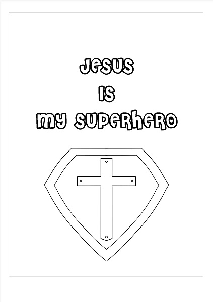 Coloring Pages About Jesus is My Super Hero