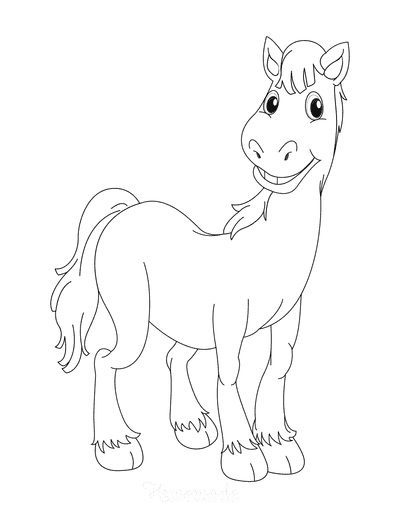 coloring pages animals anime horse simple